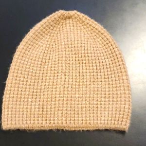 Express brown knit beanie hat